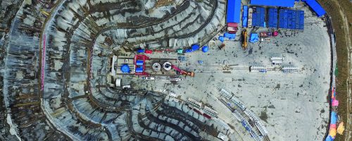Bheri Babai aerial TBM assembly view Bheri Babai aerial TBM assembly view